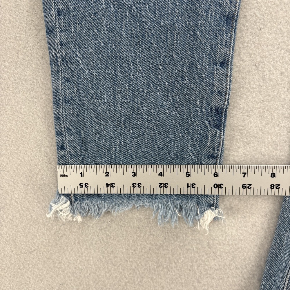 Madewell Perfect Vintage Straight Jeans Womens 23 High Rise Blue Raw Hem Crop - Picture 10 of 13